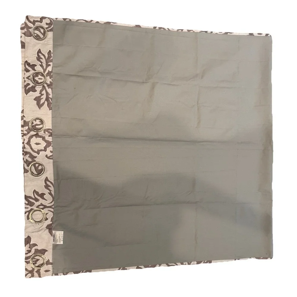 Sun Zero Blackout Curtains 84x80 Set of 2 Panels Taupe Brown Damask Thermal